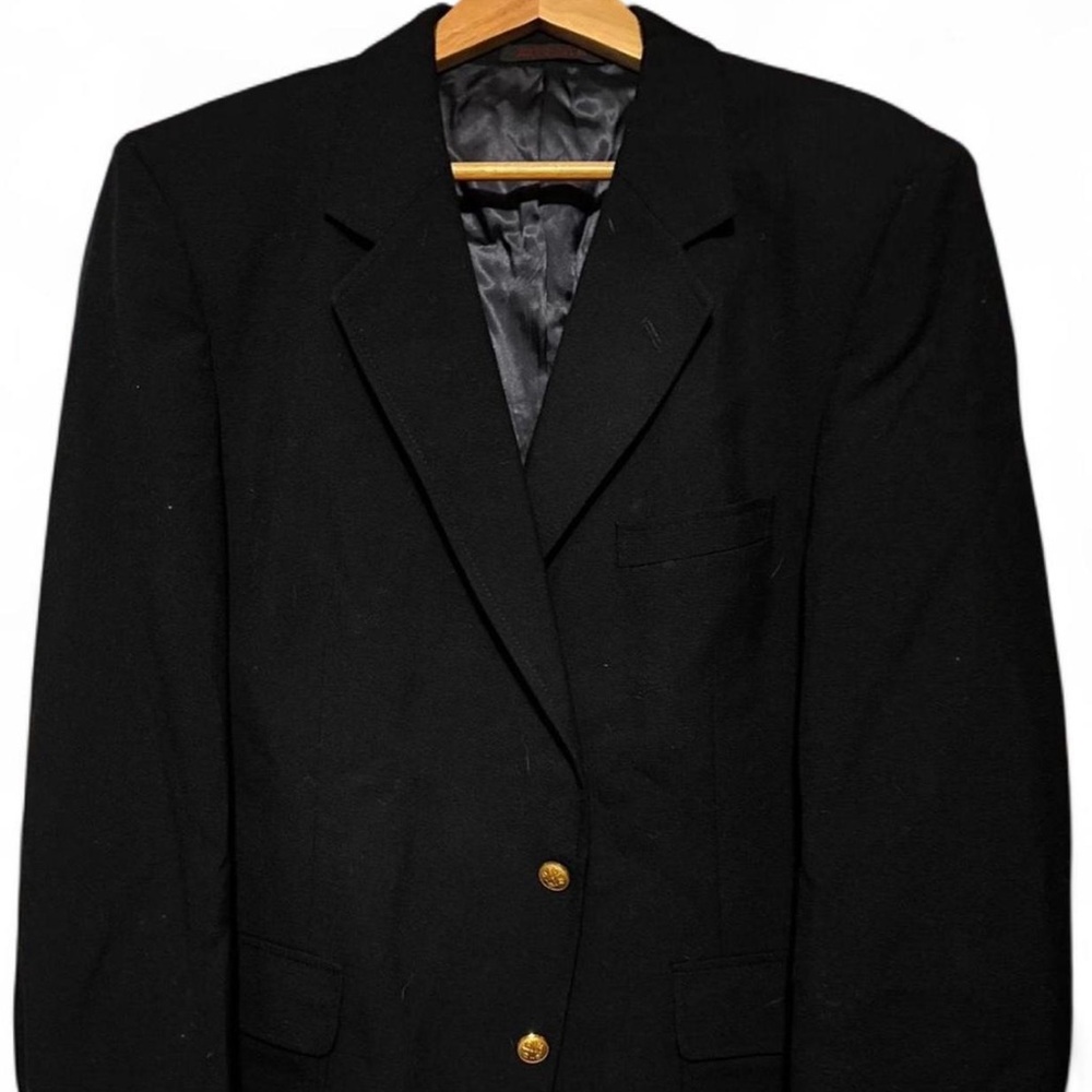 Vintage Boston Traders Dark Jacket with Padded Shoulders
